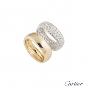 Cartier White and Yellow Gold Diamond Stacker Rings Cartier White and Yellow Gold Diamond Stacker Rings